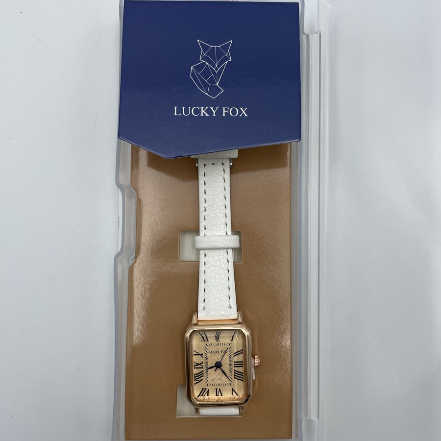 'نسائية' Lucky Fox Blanc Rectangulaire + توصيل مجاني🚚