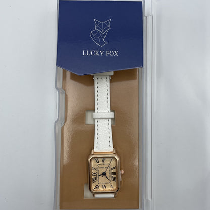 'نسائية' Lucky Fox Blanc Rectangulaire + توصيل مجاني🚚