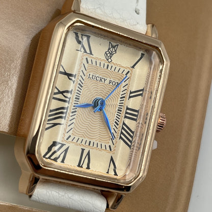 'نسائية' Lucky Fox Blanc Rectangulaire + توصيل مجاني🚚