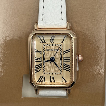 'نسائية' Lucky Fox Blanc Rectangulaire + توصيل مجاني🚚