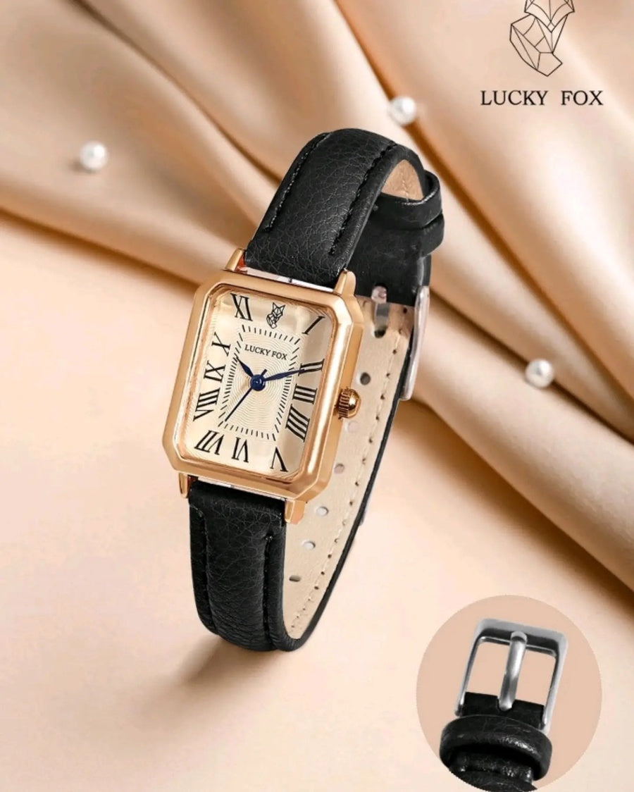 'نسائية' Lucky Fox Carré Romaine Noire + توصيل مجاني🚚